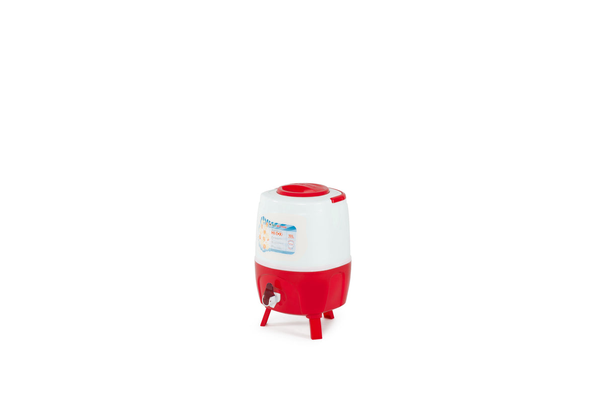 Bình đá có vòi Hibox 10L màu đỏ - Nhựa Hiệp Thành