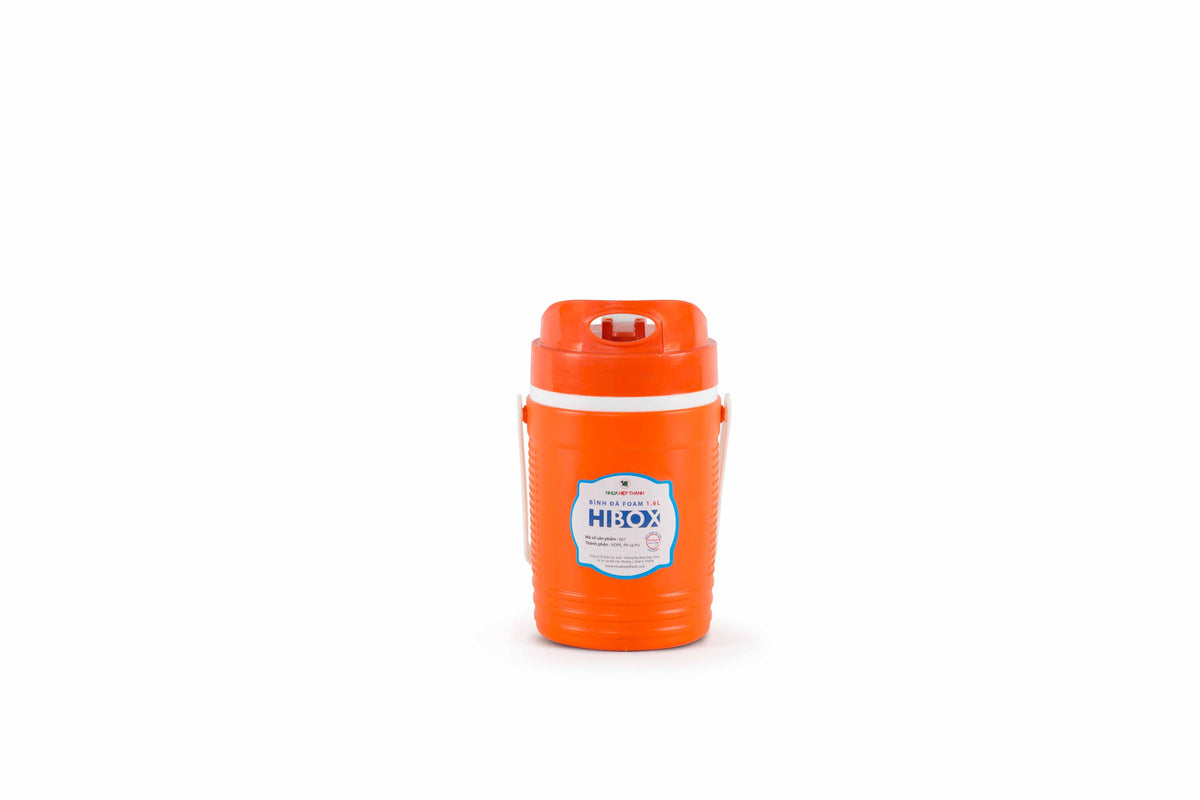 Bình đá quai xách Hibox 1.6L màu cam mặt trước - Nhựa Hiệp Thành