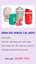 Bình đá giữ lạnh Hibox 1.6L model 637 – Nhựa Hiệp Thành