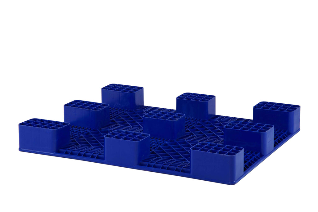 Pallet nhựa chân 497C HDPE mặt bít mặt dưới 1200x1000x140mm tải 3 tấn - Nhựa Hiệp Thành